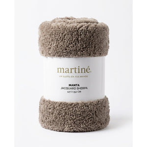 Manta Sherpa Jacquard Martiné Caramelo 127x15
