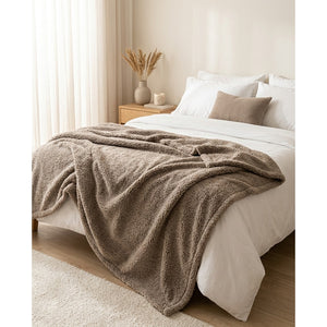Manta Sherpa Jacquard Martiné Caramelo 127x15