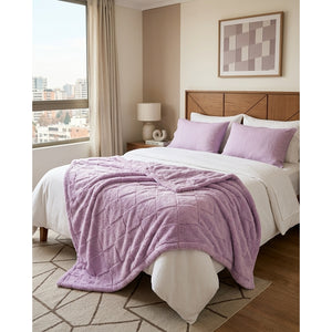 Manta Sherpa Jacquard Martiné Lila 127x152cm