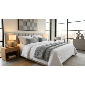 Manta Frazada Polar Jacquard Sherpa Martine Gris 127x152cm