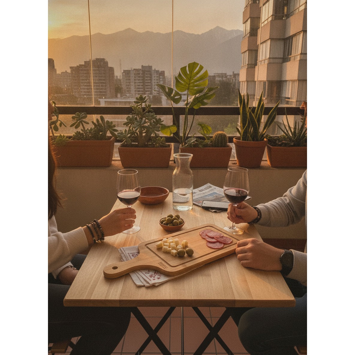 Tabla de Picar Bambú Rectangular Pizza y Picoteo 40cm