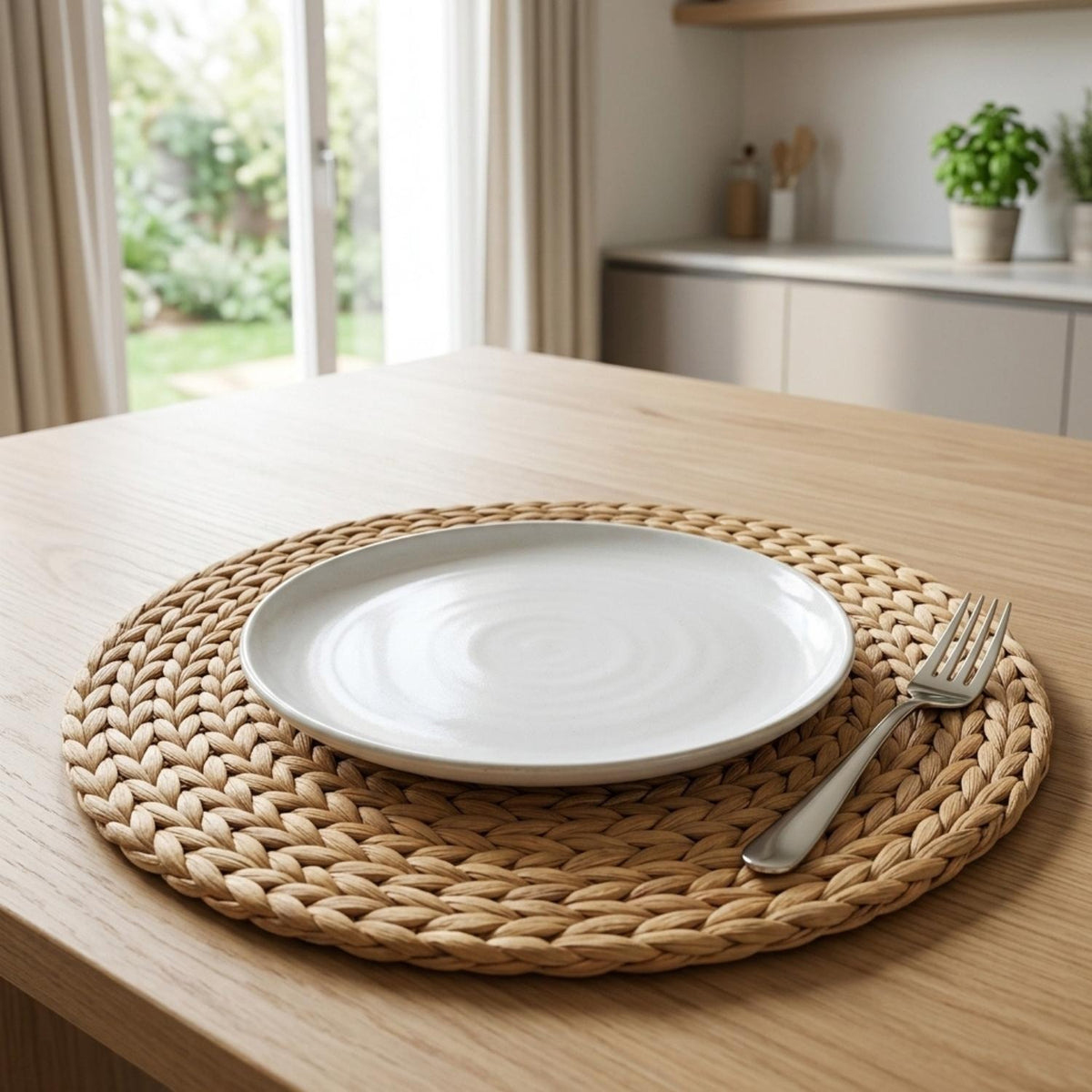Set 6 Individuales Rattan Natural Redondos 30cm