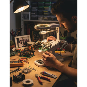 Estacion Soldadura Lupa LED 2x 4x Pinzas Usb