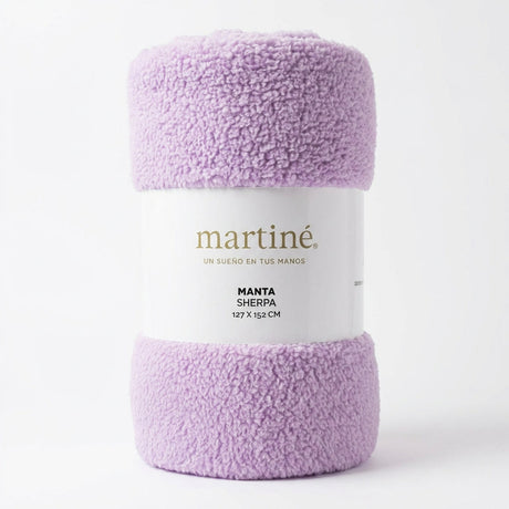 Manta Polar Frazada Sherpa Martiné Lila Suave 127x152cm | Disparo.cl