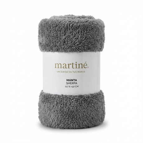 Manta Frazada Polar Sherpa Martine Gris Suave 127x152cm | Disparo.cl