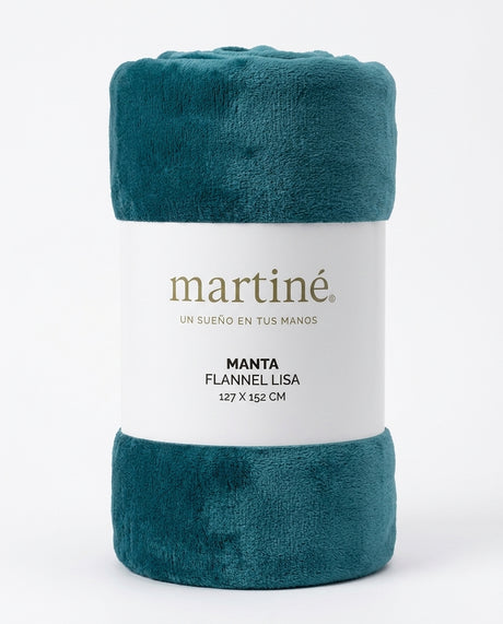 Manta Flannel Lisa Turquesa Martiné 127cm x 152 cm | Disparo.cl