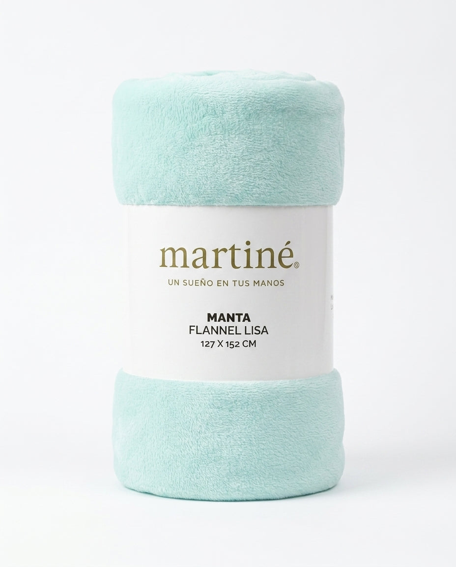 Manta Flannel Lisa Menta Martiné 127cm x 152 cm 300gr | Disparo.cl