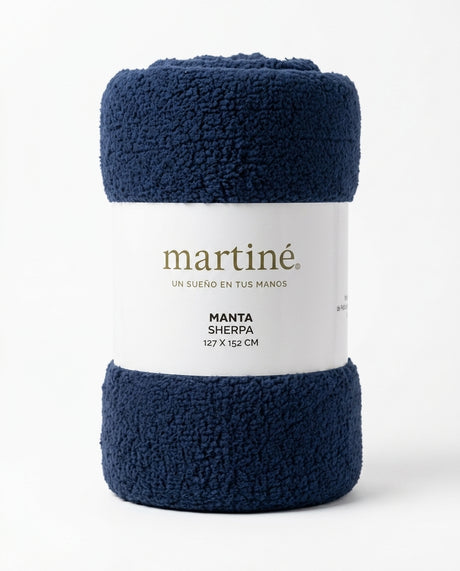 Manta Frazada Polar Sherpa Martine Azul 127x152cm | Disparo.cl