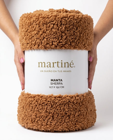 Manta Frazada Polar Sherpa Martine Cafe 127x152cm | Disparo.cl