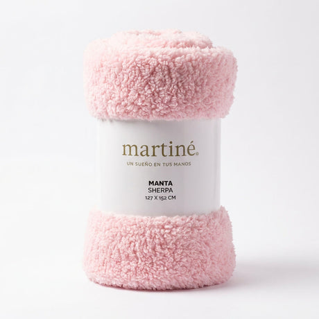 Manta Polar Sherpa Martine Rosado 127x152cm | Disparo.cl
