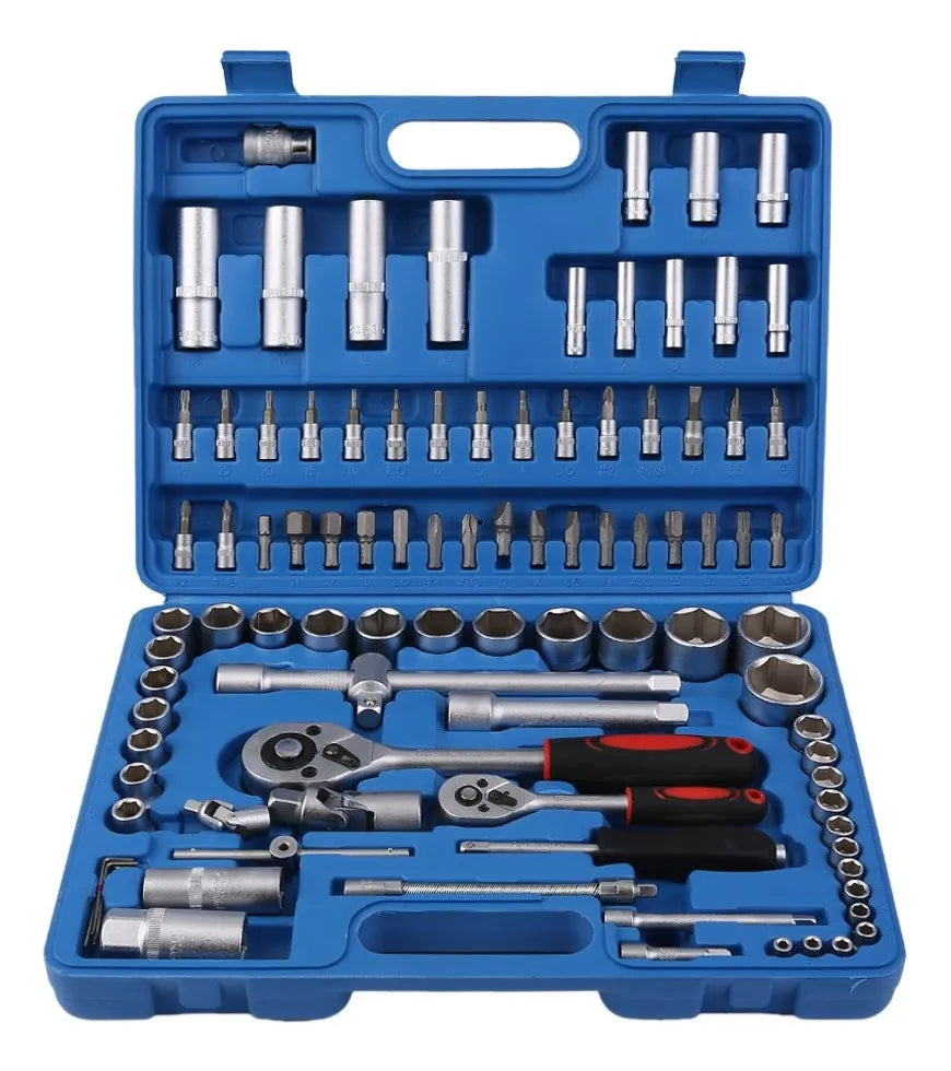 Set de Herramientas de 94 Piezas para Automotriz y Hogar | Dados y Llaves de Carraca Profesional - Acero al Carbono