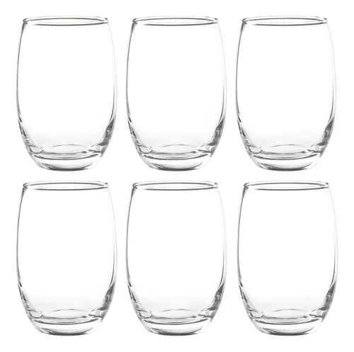 Set 6 Vasos Modelo Mikonos Transparentes De 460mL Ocasiones