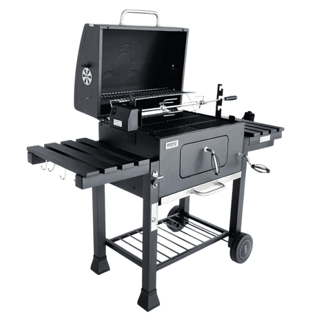 Parrilla a Carbon Spiedo Wayu con Ruedas BBQ Grill Asados