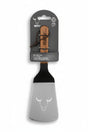 Espatula Cocina Acero Inoxidable Mango Madera 31cm Asado Wayu fondo blanco