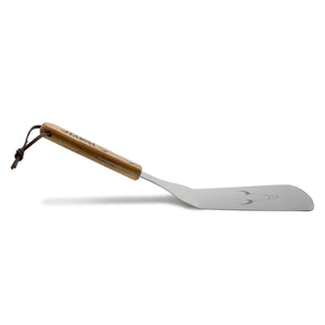 Espatula de Cocina 31 Cm Mango Madera Wayu de lado fondo blanco