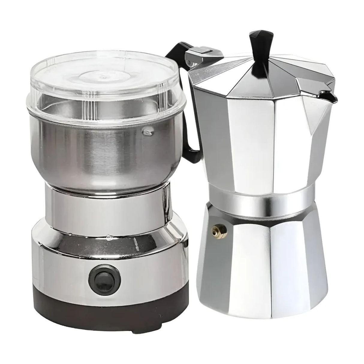 Moledor Eléctrico De Café + Cafetera Italiana Greca 9 Tazas