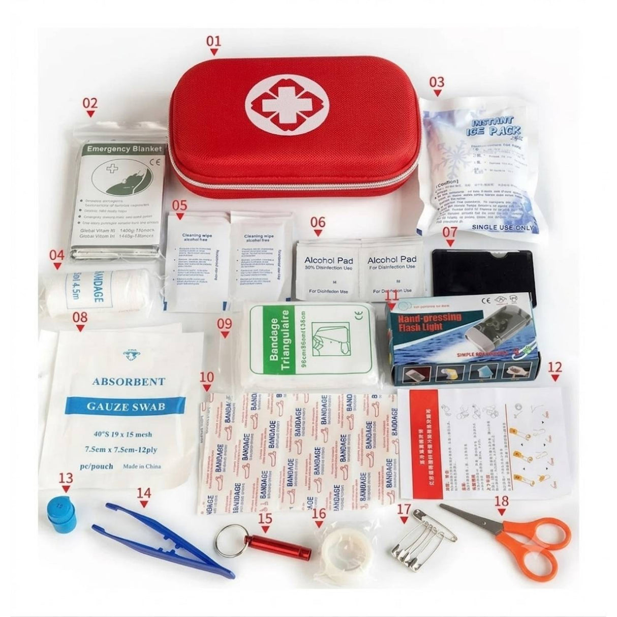 Kit Emergencia Primeros Auxilios Supervivencia Portátil