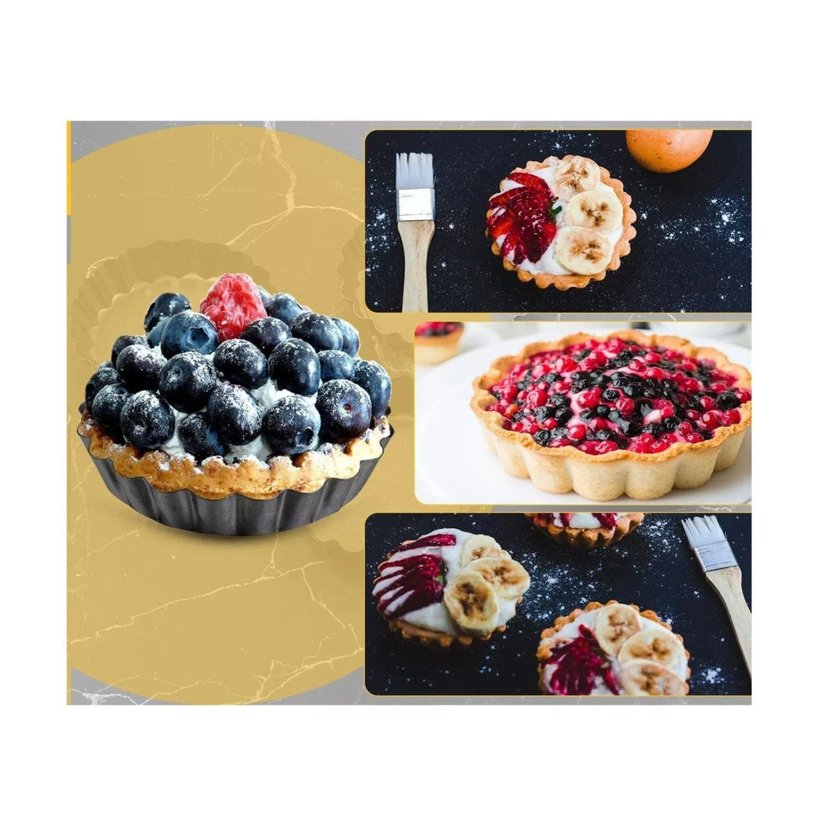 Set 12 Moldes de Tartaleta Desmontable 10,5cm Cocina Reposteria