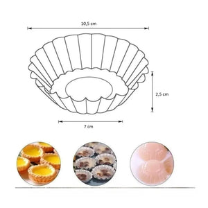 Set 12 Moldes de Tartaleta Desmontable 10,5cm Cocina Reposteria