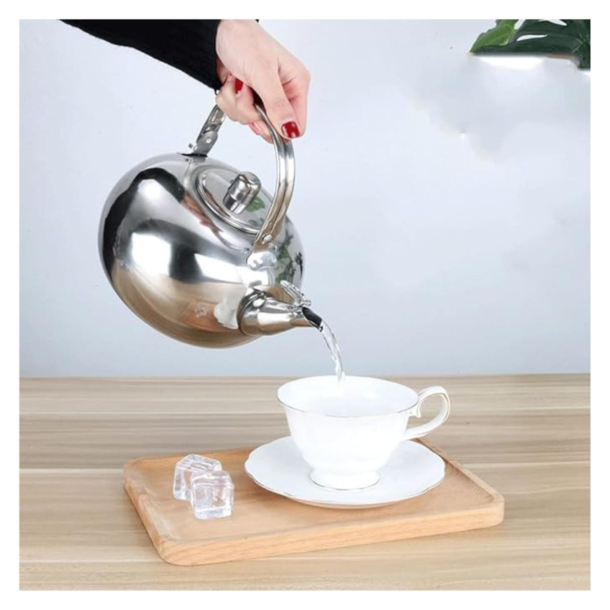 Hervidor de Té con Infusor Acero Base Plana 18cm Cocina