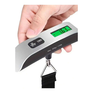 Mini Balanza de Mano con Gancho Equipaje 50kg Pantalla LCD