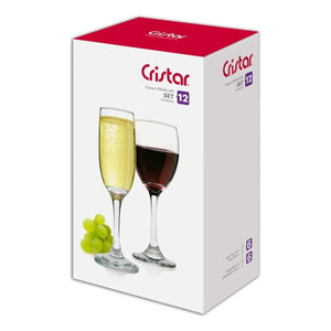 Set 12 Copas Vino Tinto Champagne Versalles Vidrio Cristar
