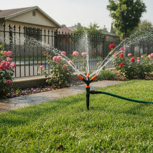 Aspersor Riego Rociador Agua 360 Grados 5 Brazos Jardín
