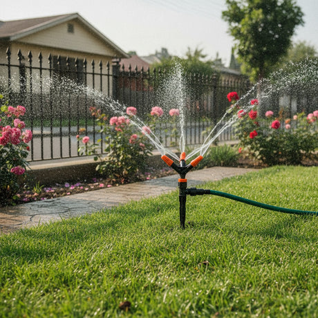 Aspersor Riego Rociador Agua 360 Grados 5 Brazos Jardín
