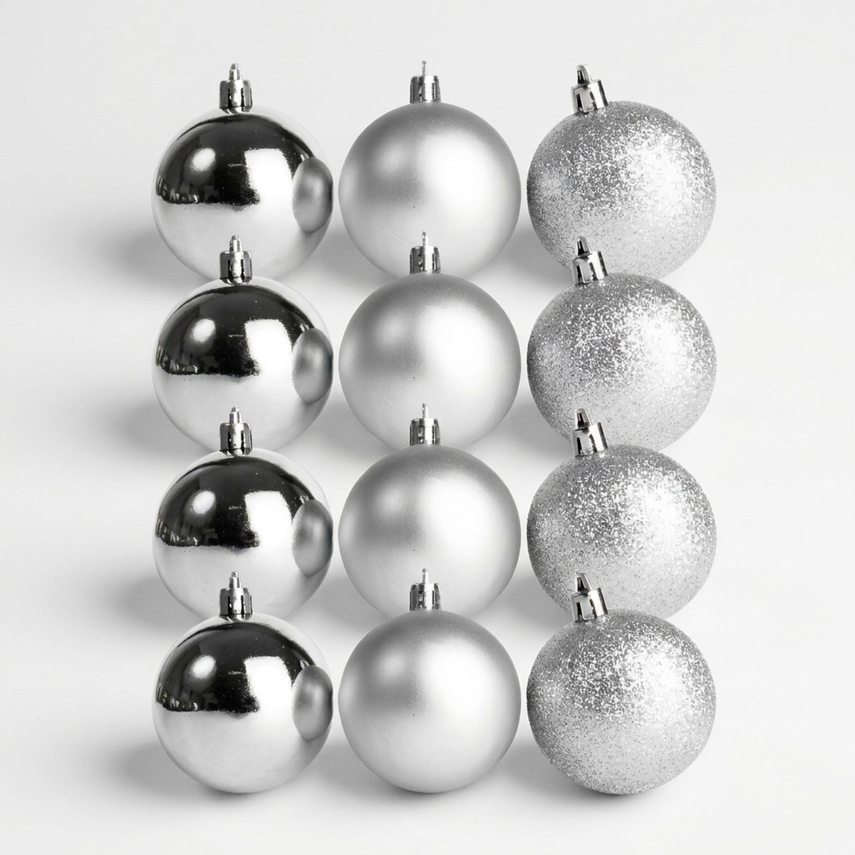 Set de 12 Esferas 4cm Plateadas Decoracion Navidad