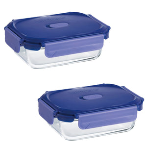 Pack 2 Contenedores Vidrio Hermético Rectangular 370mL Luminarc