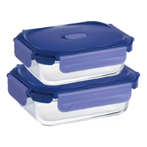 Pack 2 Contenedores Vidrio Hermético Rectangular 650mL Luminarc