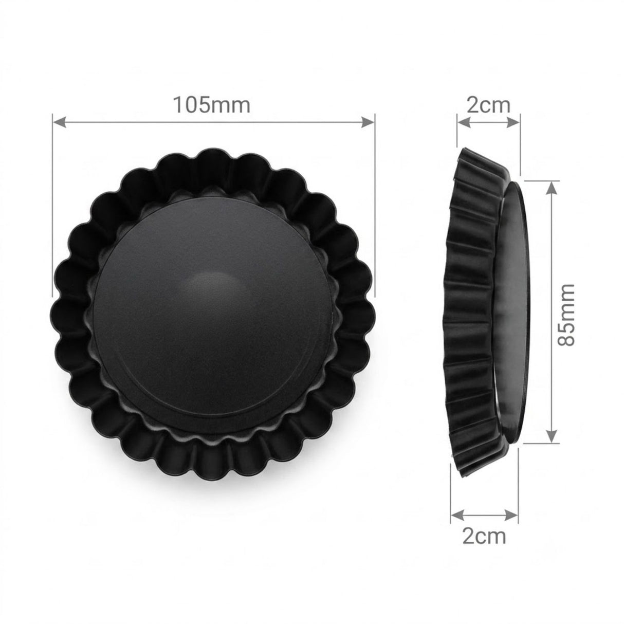 Pack 6 Bandeja Molde Tartaleta 105mm Cocina Quiche