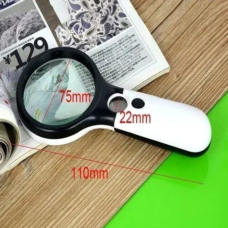 Lupa De Mano Doble Lente 3 Led Luz Uv Vidrio