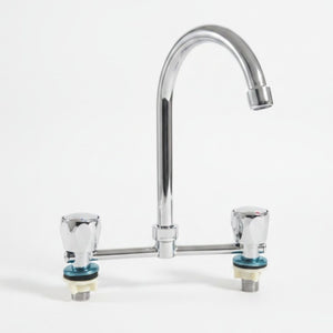 Grifo Alto Agua Caliente Fría Acero Inoxidable Plata