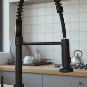 Grifo Cocina Monocomando Negro Cabezal Extraíble