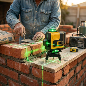 Set Nivel Láser Verde Profesional IP54 2 Baterías Remoto