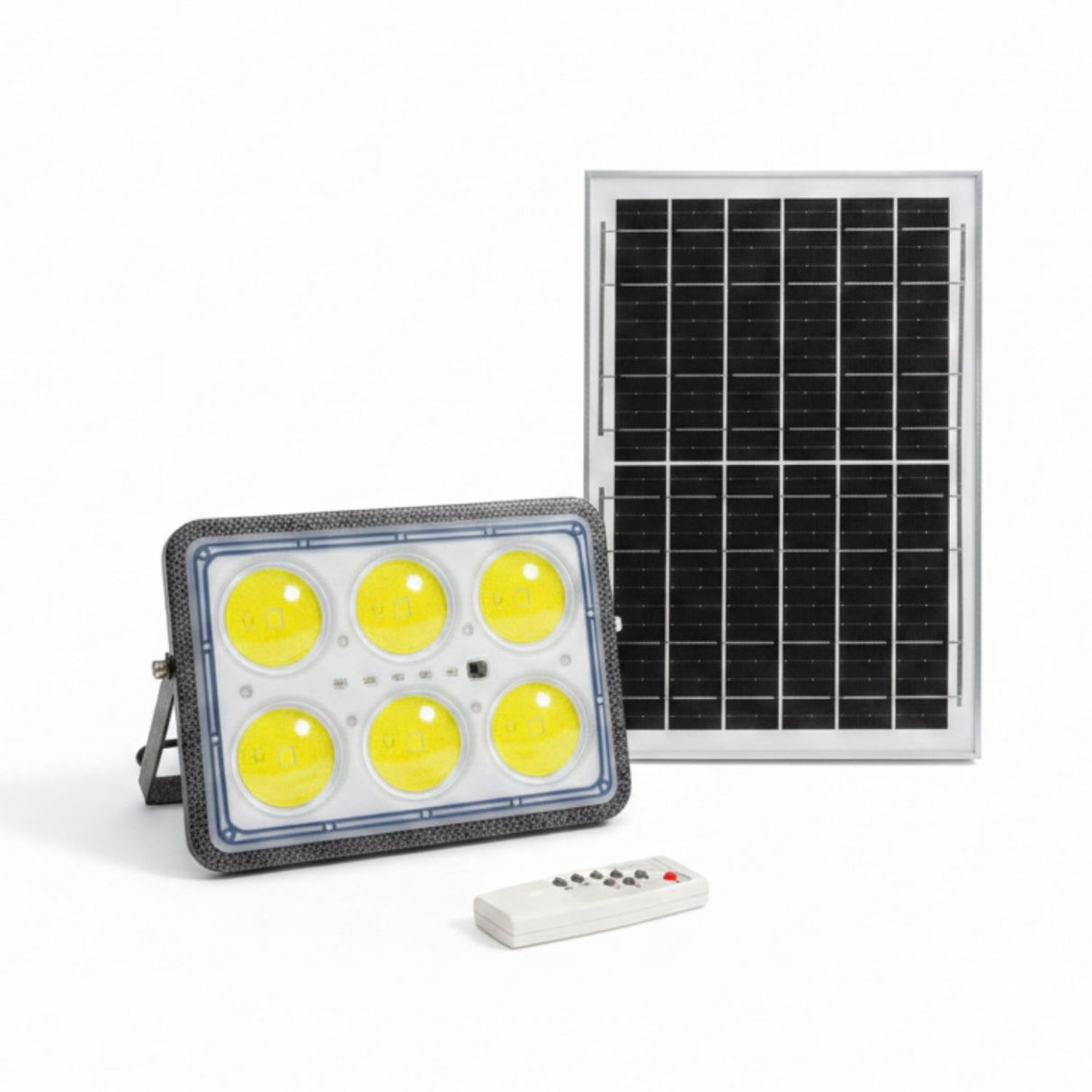 Set Foco LED Emergencia Panel Solar 10W Control Remoto