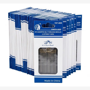 Pack 60 Sobres 12 Agujas Autorroscantes Para Ciego Enhebrado