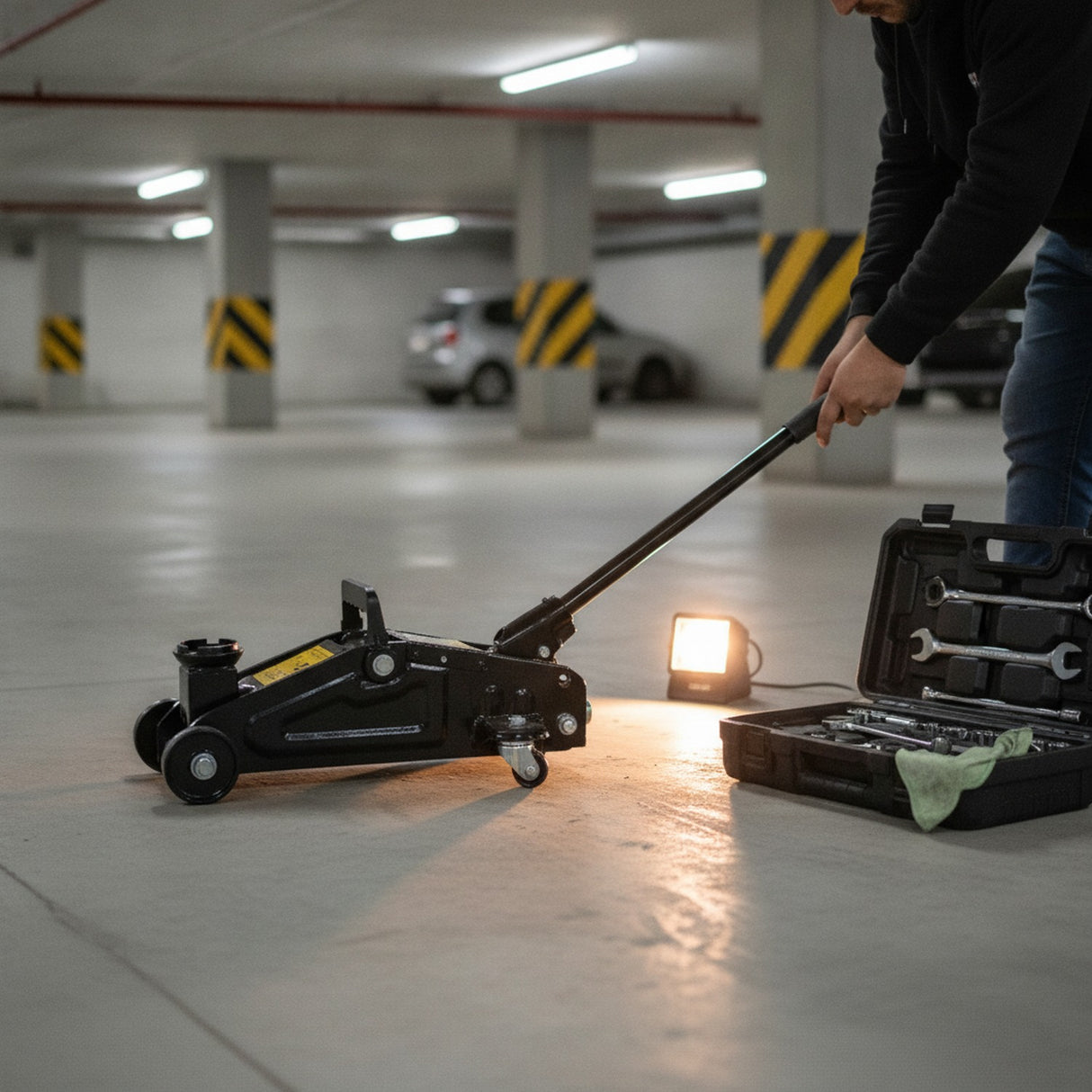 Gata Hidráulica Caimán 2 Toneladas Acero Ruedas Manilla