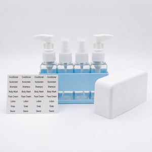 Set 4 Botellas Spray Organizador Baño Azul 12cm