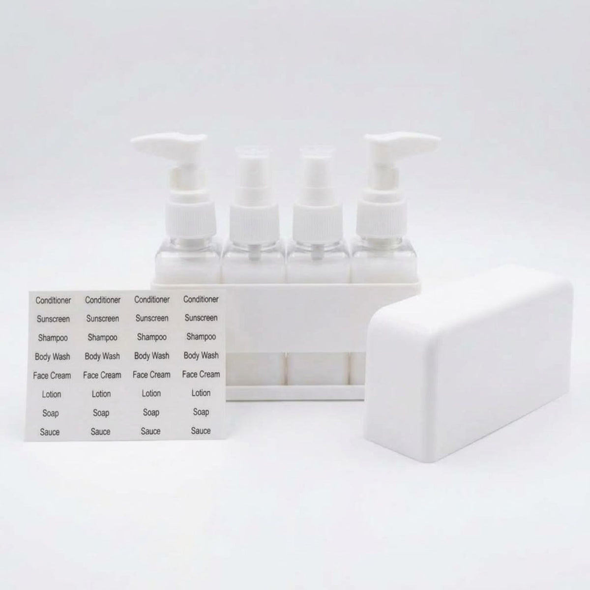 Set 4 Botellas Spray Organizador Baño Blanco 12cm