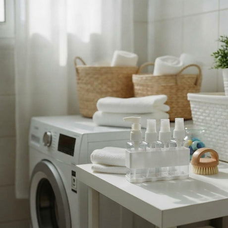 Set 4 Botellas Spray Organizador Baño Blanco 12cm