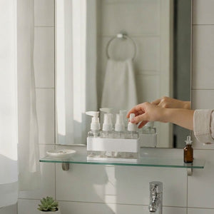 Set 4 Botellas Spray Organizador Baño Blanco 12cm