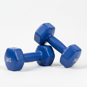 Set 2 Mancuernas 5Kg Azul Plástico Ejercicio