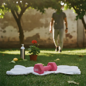 Set 2 Mancuernas 5Kg Plástico Rosa Ejercicio