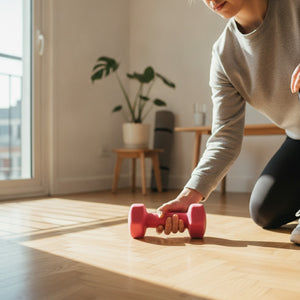 Set 2 Mancuernas 3kg Plástico Rosa Ejercicio Pesas Gimnasio