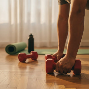 Set 2 Mancuernas 3kg Plástico Rojo Ejercicio Pesas Gimnasio