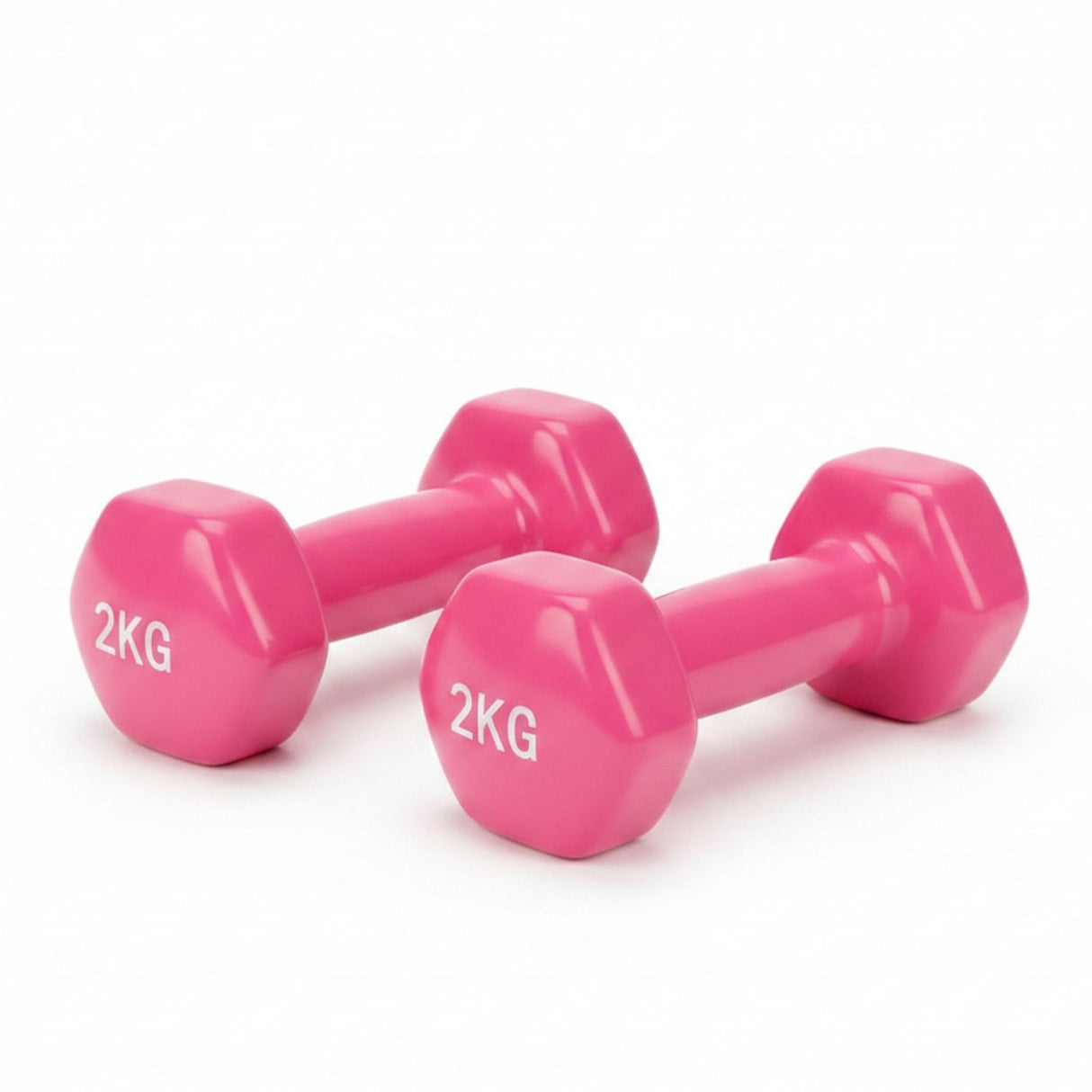 Set 2 Mancuernas Plástico Rosa 2kg