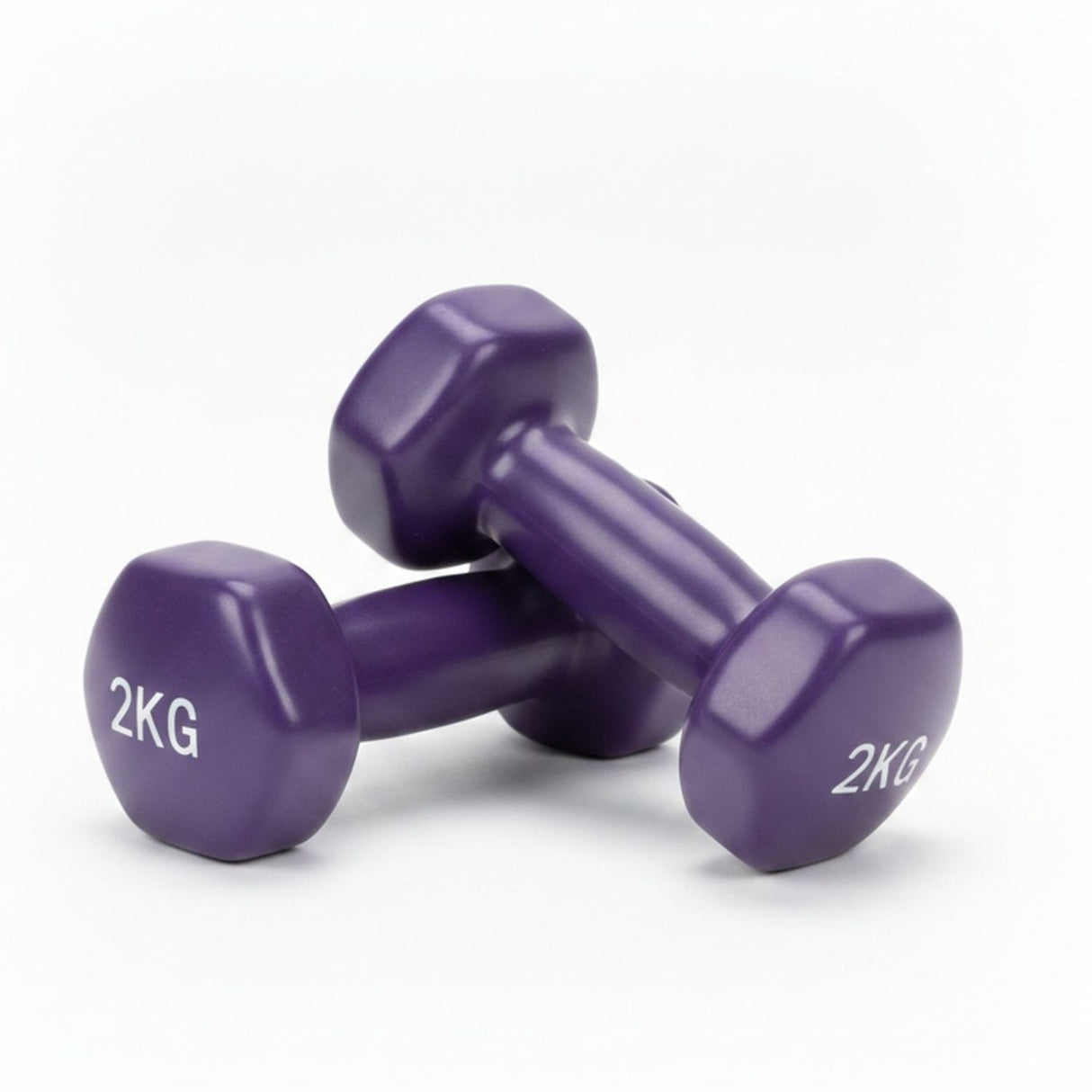 Set 2 Mancuernas 2kg Plástico Violeta