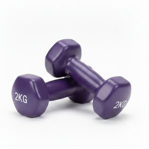 Set 2 Mancuernas 2kg Plástico Violeta